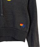 Aviator Nation Smiley Bold Eyes Cropped Hoodie Dark Heathered Gray Small Photo 5