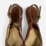 Michael Kors  Brown Leather Studded Slingback Kitten Heels Sz 8 Photo 6