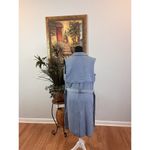 Mossimo Women's M Trafaluc chambray Longline Jacket Notched Lapel Belted open Blue Size M Photo 3