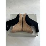 Marc Fisher Black Suede Peep Toe Espadrille Wedge Sandals Size 6.5M Photo 6