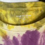 Year of Ours Rainbow Tie Dye Smiley Face Graphic Tee Cropped Baby Top L Yellow Size undefined Photo 5