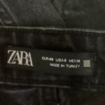 ZARA  Women's Denim Charcoal Wash Black High Rise Flared Leg Stretch Jeans Size 8 Photo 3