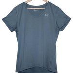 Under Armour Women's  UA Heatgear Tech Ticker V-Neck Blue Gray Shirt Sz L 1321258 Photo 0