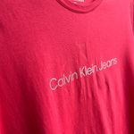 Calvin Klein Sz L Regular Tee shirt Pullover Stretch Top Pink Candy Apple Size L Photo 2