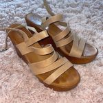 Lucky Brand Brown Marinaa Wooden Wedge Sandals Photo 3