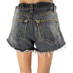 Levi's 501 Women's Black Button Fly High Waisted Cut Off Denim Jean Shorts Sz 38 Photo 2