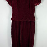 Talbots  Dress 6 Red Velvet Burnout Midi Vintage Whimsigoth Holiday‎ Romantic 90s Photo 0