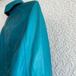 Lafayette 148  New York Women’s Teal 100% Leather Zipper Jacket Size 2‎ Photo 14