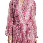 Rocco Sand NWT Lexi Pink Snake Print Wrap Dress Size S Photo 0