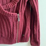 Harley Davidson Harley-Davidson Cardigan Maroon Shawl Collar Moto Zip Knit Sweater Sz M GUC Photo 7