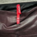 Spanx Burgundy Brown Shiny Liquid Faux Leather Leggings Size M Moto Biker Photo 3