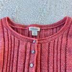 Sundance Echo Beauty Ribbed Knit Henley Sweater Coral Cotton /Silk Size Small Pink Photo 1