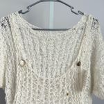 Pop Killer Los Angeles Crochet Knit Top Women's Ivory Beads Sea Shells sz S NWT White Photo 1