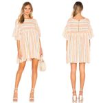 Free People  Summer Nights Striped Mini Dress in Yellow Medium With Pockets Photo 2