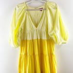 Staud Puff Sleeve Tiered Meadow Colorblock Maxi Dress in Sun Beach Medium Yellow Photo 3