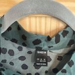 SheIn Rockabilly Green & Black Spotted Bow Neckline Flutter Sleeve Dress size Large Photo 9