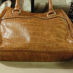 Anne Klein Alligator Alley Satchel Crocodile-Embossed Faux Leather Tote Brown Photo 10