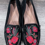 Baretraps FINAL PRICE  Otella Black Leather Suede Embroidered Women's Loafers Photo 0