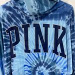 PINK - Victoria's Secret  women's blue tie dyed pullover hooded casual shirt large Photo 5
