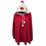 Christmas Poncho Womens Santa Claus Holiday Sweater Size‎ OSFM Hooded Red Size undefined Photo 1