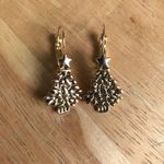 Christmas Tree Earrings Star Topper Gold Tone VTG Photo 1