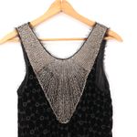 Free People  Danced To Pieces Black Velvet Eyelet Mini Beaded Showgirl 20s Size 2 Photo 9