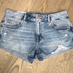 Garage NWT  Denim Festival Micro Shorts Lowrise Blue Distressed Women’s Size 9 Photo 0