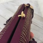 Structured Maroon Purple Shimmer Thread Structured Clutch Bag Photo 6