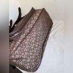 DKNY VINTAGE 90s SIGNATURE BROWN CANVAS CROC EMBOSSED SHOULDER PURSE TOTE BAG Photo 10