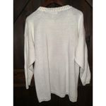 Oleg Cassini VTG Cassini Women's Sweater White Headed Rhinestones Pearls Sz L Photo 6