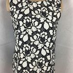 Diane Von Furstenberg DVF  Black & White floral Print Sleeveless Tank Top 10 Photo 0