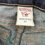 True Religion  Skinny  Embellished Button Back Flap Blue Jeans Photo 5