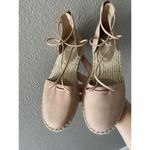 Eileen Fisher  Women's Lace Up Espadrilles Leather Sandals Toffee Cream Size 5.5 Photo 1