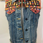 Ralph Lauren  Denim Supply Embellished Denim Jean Vest Southwest Aztec S Photo 0