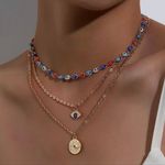 Boutique Evil Eye Multicolor Necklace Gold Photo 3
