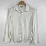Orvis  Classic Collection White Linen Blend Button Front Shirt‎ Women's Small Photo 1