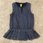 QMack medium polka dot sleeveless peplum blouse TS 2464 Blue Photo 6