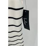 Lulus  Black Cream Women's Cafe Society Striped T-Shirt Dress - Size‎ Large Photo 2