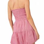 Gilli Bubble Hem Romper Gingham Smocked Bow Red Women's Size Medium NWT Photo 2