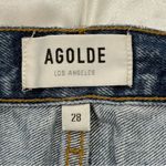 AGOLDE  90s Pinch Waist Jeans High Rise Straight Leg Distressed Rule Blue Size 28 Photo 6