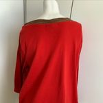 Ralph Lauren Lauren  2XL brown lace boat neck red 3/4 sleeve t-shirt Photo 4