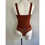 Lulus Basics Symbolize Bodysuit Brown Sleeveless Square Neck Stretch Women SMALL Photo 6