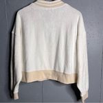 JoyLab  Women's Towel Terry Cardigan White Tan Stripe size Large Photo 3