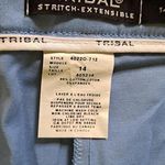 Blue Tribal Stretch Capris with‎ Belt Size 14 Photo 4