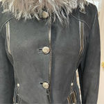 MODA'S genuine shearling suede fur coat jacket winter coat brown warm Sz M Black Size M Photo 4