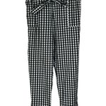 Kendall + Kylie Small Crop Top Capri Set Buffalo Plaid Hi-Rise Pockets Black Photo 5