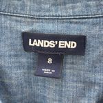Lands' End Womens Cotton Denim Chambray Shirt Dress Button Down Pockets Size 8 Photo 5