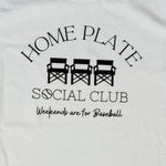 Gildan Home Plate Baseball Social Club Large White Women's T-Shirt Short Sleeves Photo 2