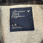 American Eagle Y2K Asymmetrical Plaid Moto Full Zip Jacket Women’s Large Gray Photo 5