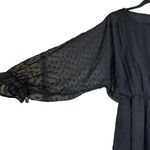 Urban Outfitters  Lumière Swiss Dot Dolman Long Sleeve Mini Dress Black Size M Photo 7